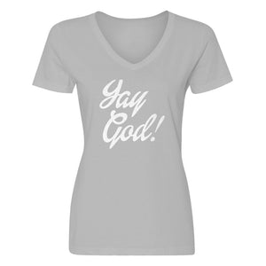 Womens Yay God V-Neck T-shirt