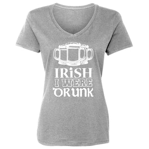 Womens Irish I Were Drunk Vneck T-shirt