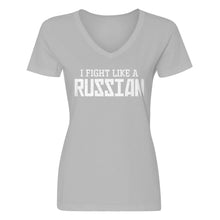 Womens I Fight Like a Russian V-Neck T-shirt