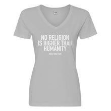 Womens No Religion Higher than Humanity Vneck T-shirt