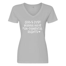 Womens Girls Wanna Have Fundamental Rights Vneck T-shirt