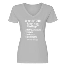 Womens What's Your Heritage? V-Neck T-shirt
