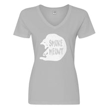 Womens Smoke Meowt Vneck T-shirt