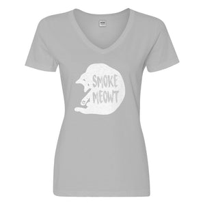 Womens Smoke Meowt Vneck T-shirt