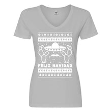 Womens Feliz Navidad Vneck T-shirt