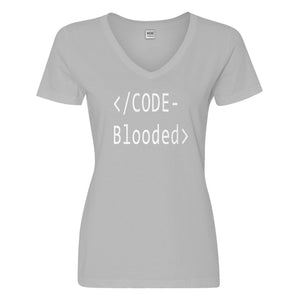 Womens Code Blooded Vneck T-shirt