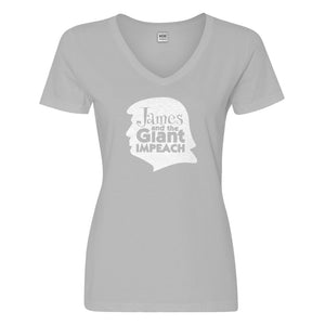 Womens James and the Giant Impeach Vneck T-shirt