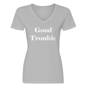 Womens Good Trouble V-Neck T-shirt