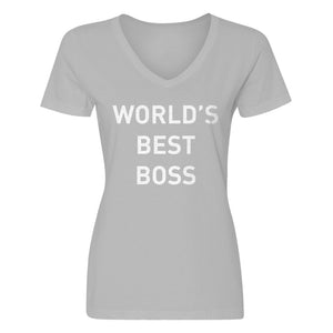 Womens World's Best Boss V-Neck T-shirt