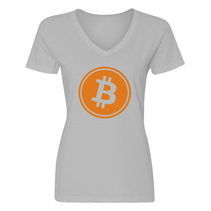 Womens Bitcoin Vneck T-shirt