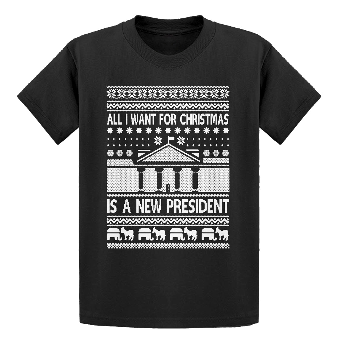 Youth All I Want for Christmas is a New President Kids T-shirt