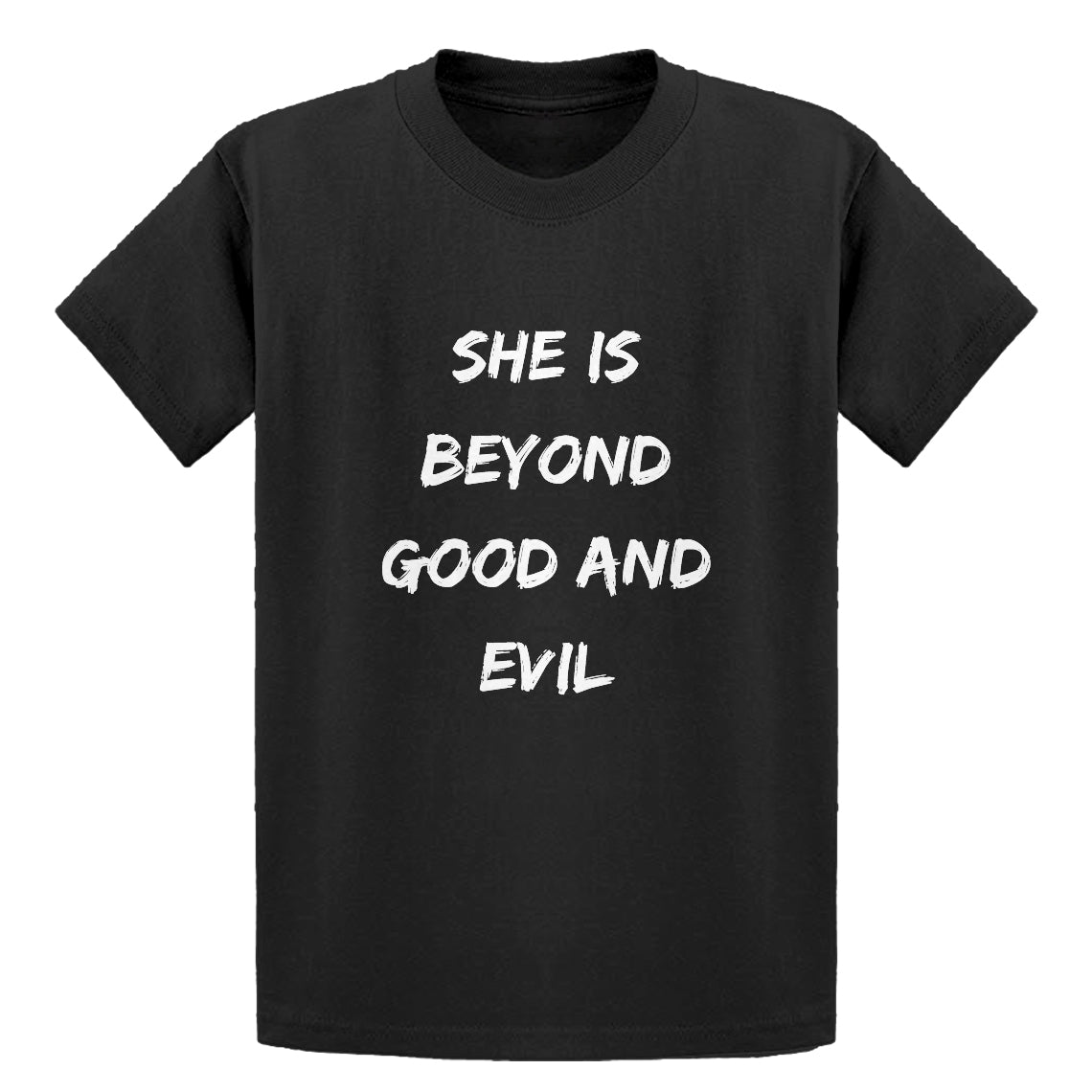 Youth She is Beyond Good and Evil Kids T-shirt