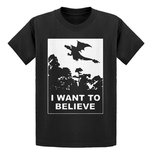Youth I Want to Believe Fire Dragon Kids T-shirt