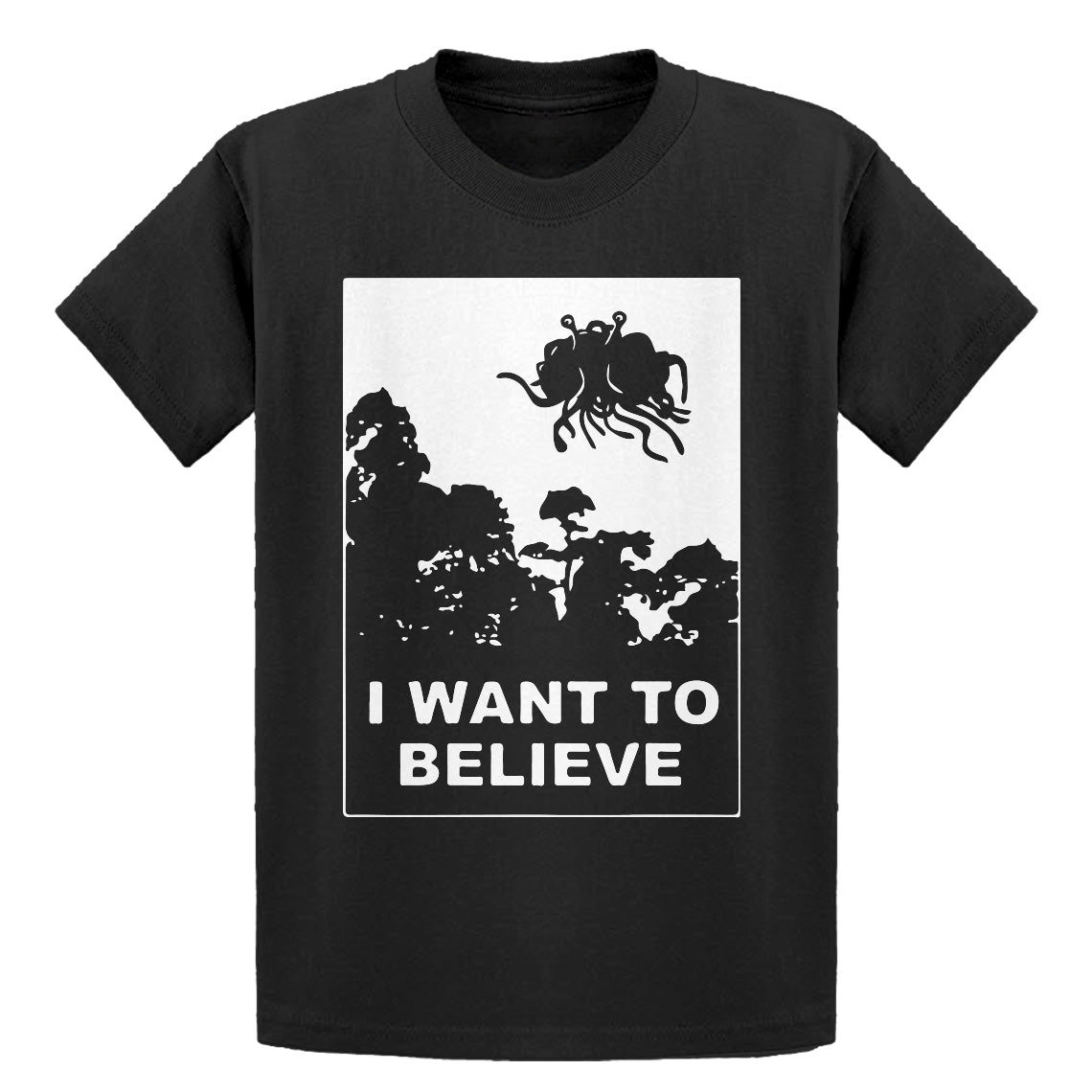 Youth I Want to Believe Flying Spaghetti Monster Kids T-shirt