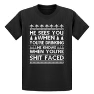 Youth He Sees Your When You're Drinking Kids T-shirt