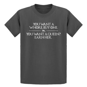 Youth You want a queen? Earn me. Kids T-shirt