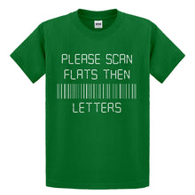 Youth Please Scan Flats Then Letters Kids T-shirt