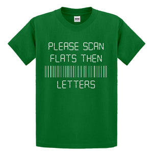 Youth Please Scan Flats Then Letters Kids T-shirt