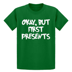 Youth Okay but first, presents. Kids T-shirt