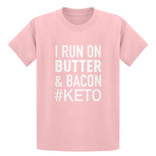 Youth I Run on Butter and Bacon Kids T-shirt