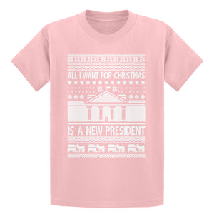 Youth All I Want for Christmas is a New President Kids T-shirt