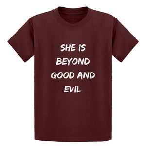 Youth She is Beyond Good and Evil Kids T-shirt
