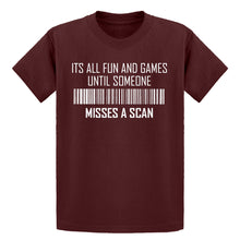 Youth Its All Fun and Games Until Someone Misses a Scan Kids T-shirt