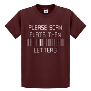 Youth Please Scan Flats Then Letters Kids T-shirt
