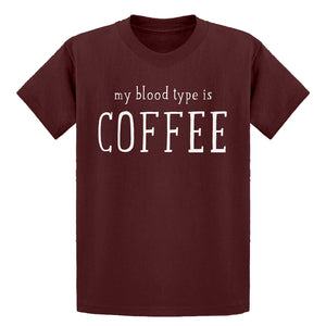 Youth My Blood Type is Coffee Kids T-shirt