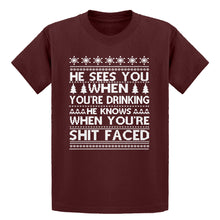 Youth He Sees Your When You're Drinking Kids T-shirt