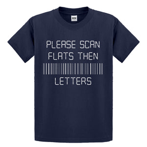 Youth Please Scan Flats Then Letters Kids T-shirt