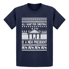 Youth All I Want for Christmas is a New President Kids T-shirt