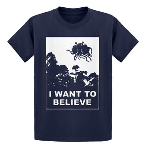 Youth I Want to Believe Flying Spaghetti Monster Kids T-shirt