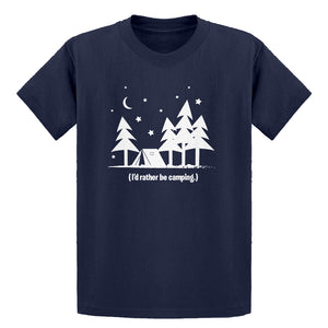 Youth I'd Rather be Camping Kids T-shirt