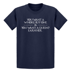Youth You want a queen? Earn me. Kids T-shirt