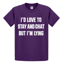 Youth Id Love to Stay and Chat but Im Lying Kids T-shirt