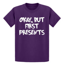 Youth Okay but first, presents. Kids T-shirt