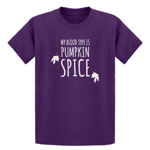 Youth My Blood Type is Pumpkin Spice Kids T-shirt