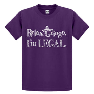 Youth Relax Gringo I'm Legal Sombrero Kids T-shirt