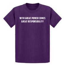 Youth With Great Power Comes Great Responsibility Kids T-shirt