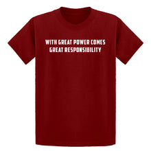 Youth With Great Power Comes Great Responsibility Kids T-shirt