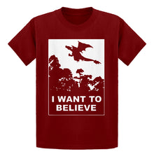 Youth I Want to Believe Fire Dragon Kids T-shirt
