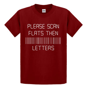 Youth Please Scan Flats Then Letters Kids T-shirt