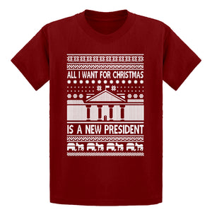 Youth All I Want for Christmas is a New President Kids T-shirt