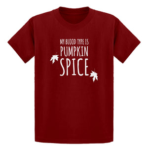 Youth My Blood Type is Pumpkin Spice Kids T-shirt