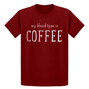 Youth My Blood Type is Coffee Kids T-shirt