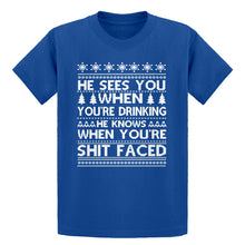 Youth He Sees Your When You're Drinking Kids T-shirt