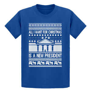 Youth All I Want for Christmas is a New President Kids T-shirt