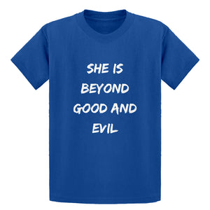 Youth She is Beyond Good and Evil Kids T-shirt
